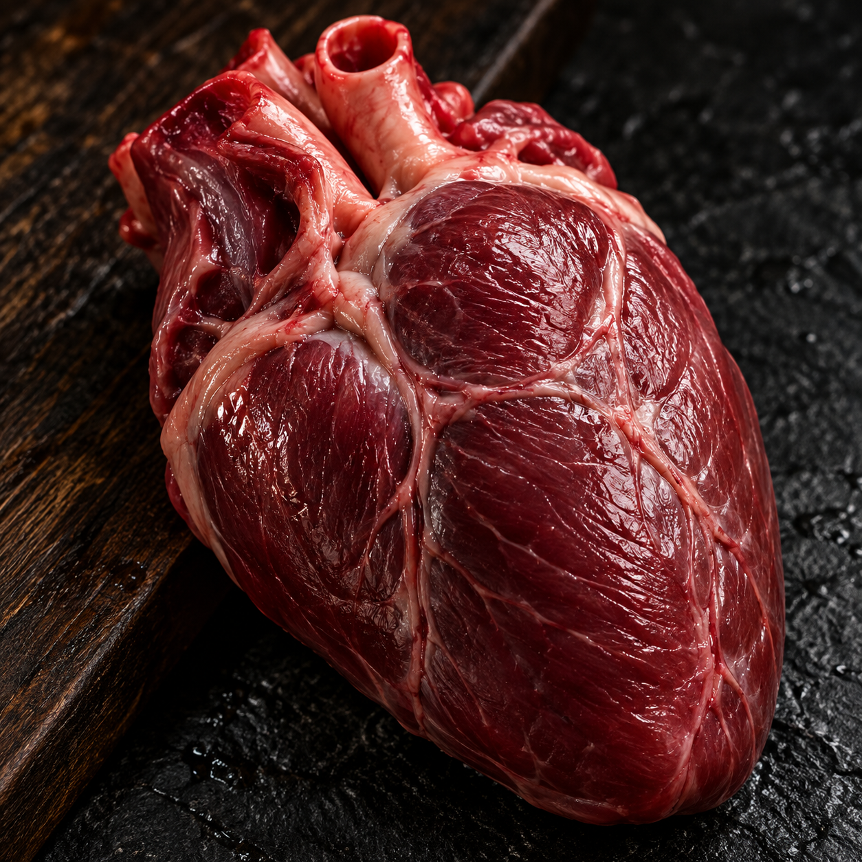 Raw detail Mangalitsa Heart concept